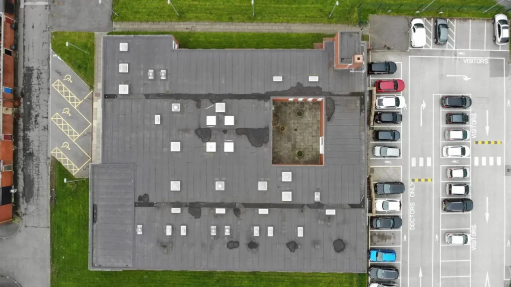 Commercial Site Overview From Surveying Drone
