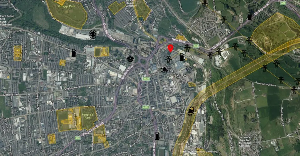 Halifax Drone Safety Map Satellite Overview
