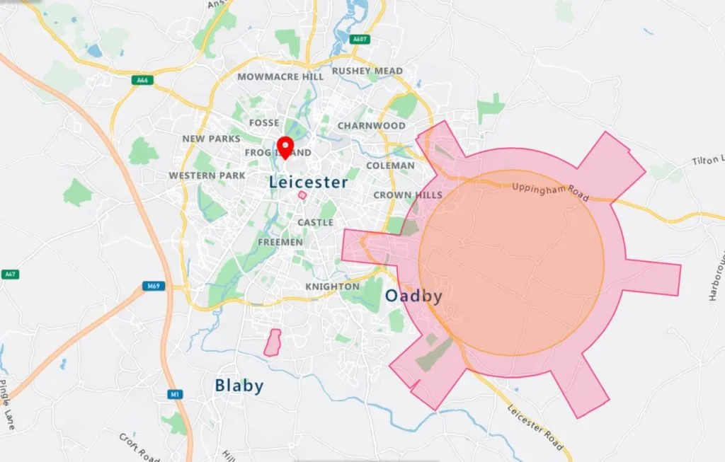 Leicester Drone Airspace Map Overview