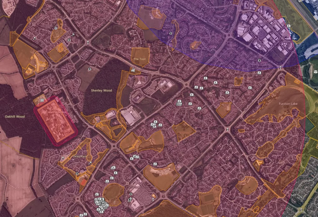 Milton Keynes Drone Safety Map