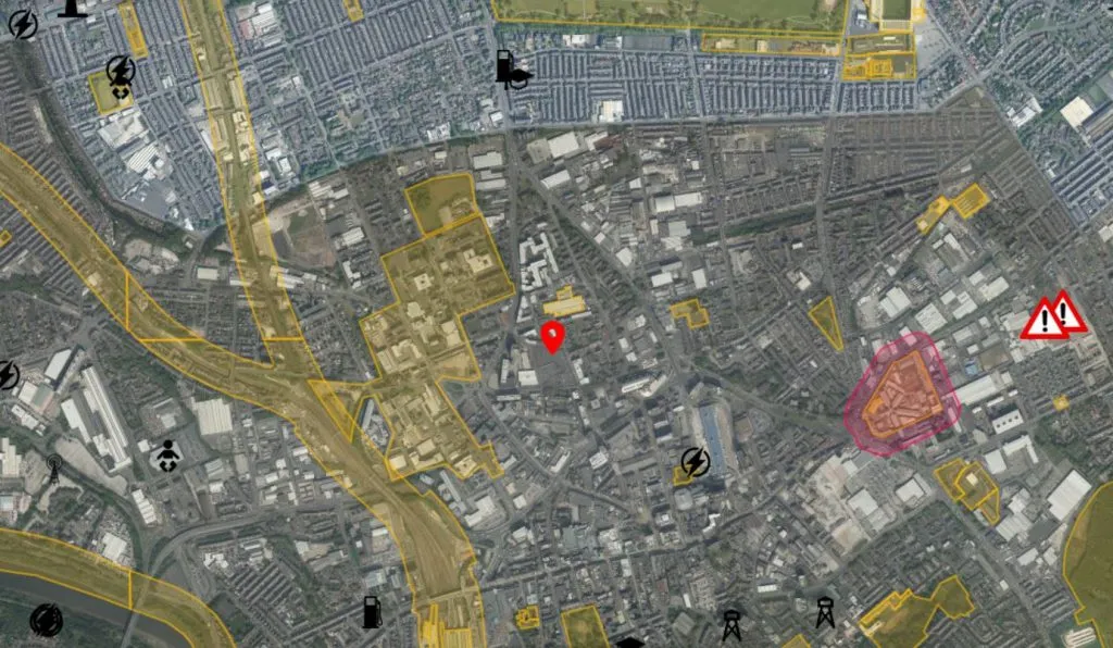 Preston Centre Drone Safety Map Overview