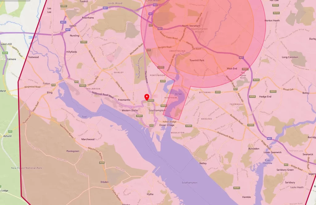 Southampton Drone Airspace Map Overview
