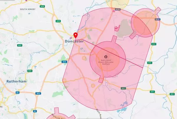 Doncaster Drone Airspace Map Overview