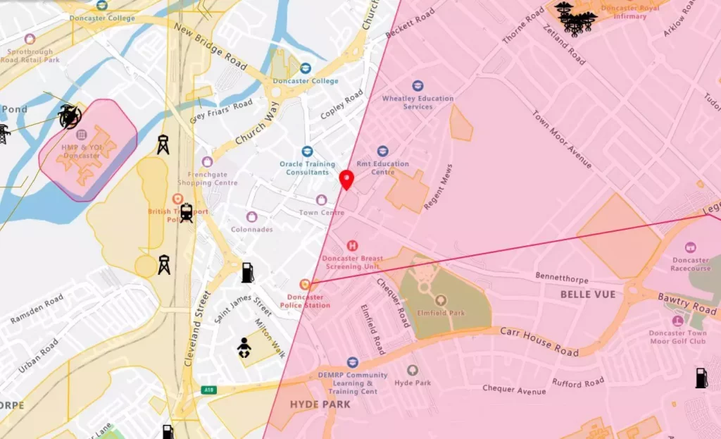 Doncaster Drone Safety Map Overview