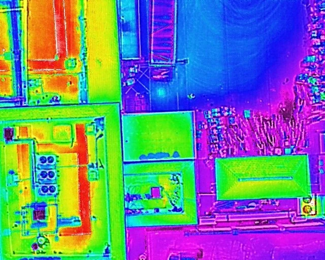 Top Down Thermal image of Flat Roof