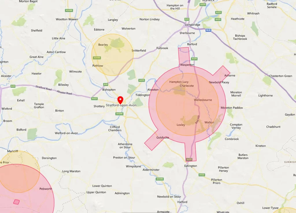 Stratford-upon-Avon Drone Airspace Map Overview