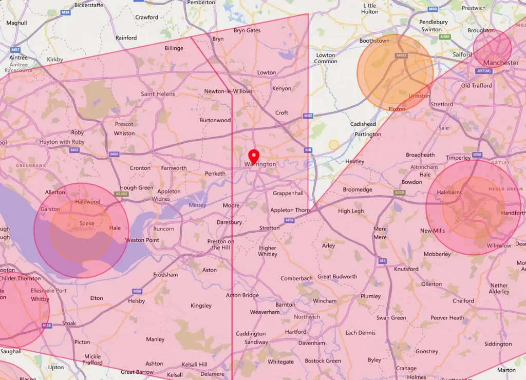 Warrington Drone Airspace Map Overview
