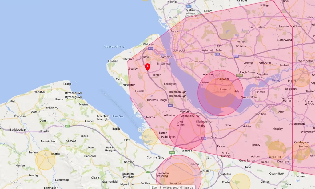 Wirral Drone Airspace Map Overview
