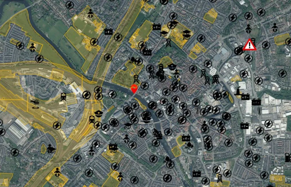 York Drone Safety Map Satellite Overview