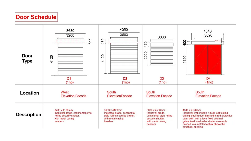 Measured survey in Brighton: door schedule drawing
