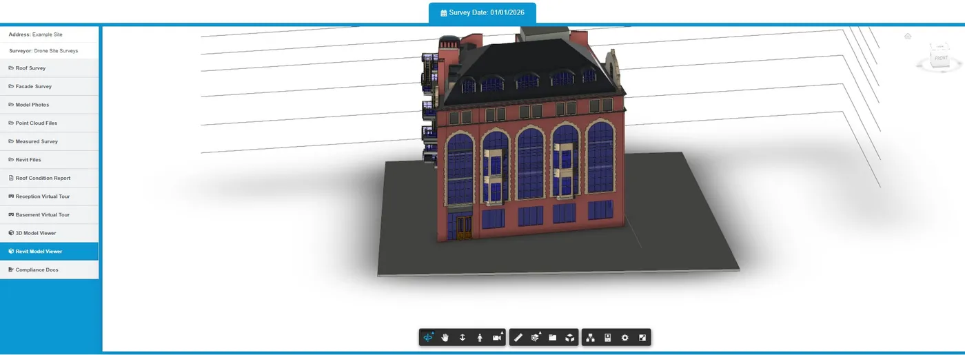 Revit model shown in the portal's online viewer
