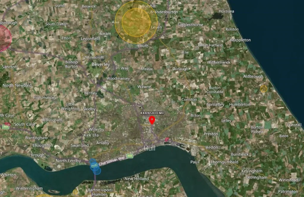 Hull drone airspace map